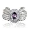 Swarovski Elements White Gold Plated Bracelet Encrusted With Purple Swarovski Crystals SWR-016