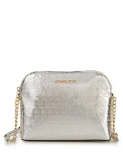 Michael Kors 32H7GF5C3K Cindy Large Dome Women's Crossbody Leather Bag - Champagne